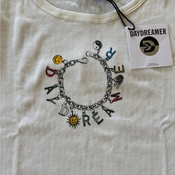 COPY - Daydreamer Vintage White Tee with Chain Design XL Free People/Anthropolo… - Picture 5 of 5